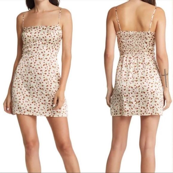 Reformation Dresses & Skirts - Reformation Kosta Silk Mini Slip Dress Size 6 Marion Red and Champagne NEW